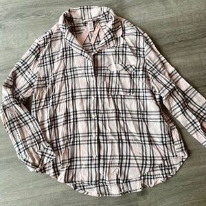 NWT Victoria’s Secret Flannel PJ Top size M